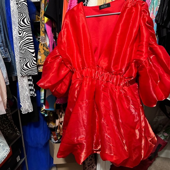 Akira Red Bubble Mini Dress - Picture 3 of 3